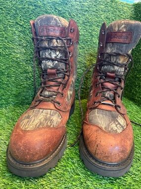LaCrosse Men’s Venom hunting snake boots Brown Leather & Camo size 8.5